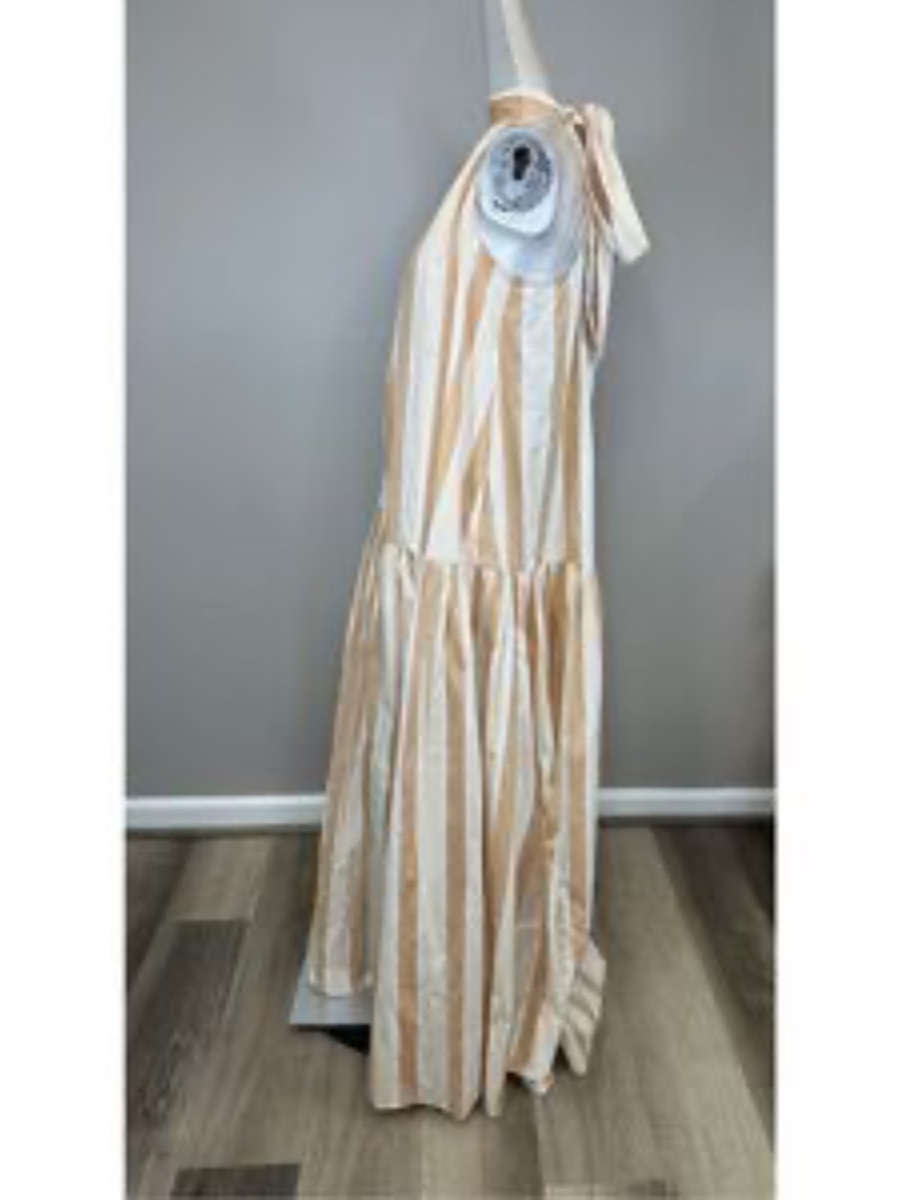 STAUD Marlowe Halter Neck Striped Maxi Dress M - Picture 4 of 7